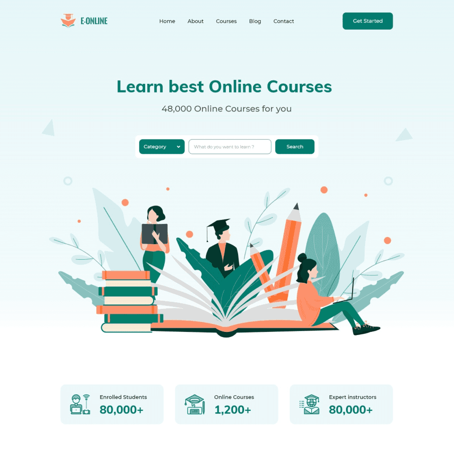 E-Online - Education Landing Page